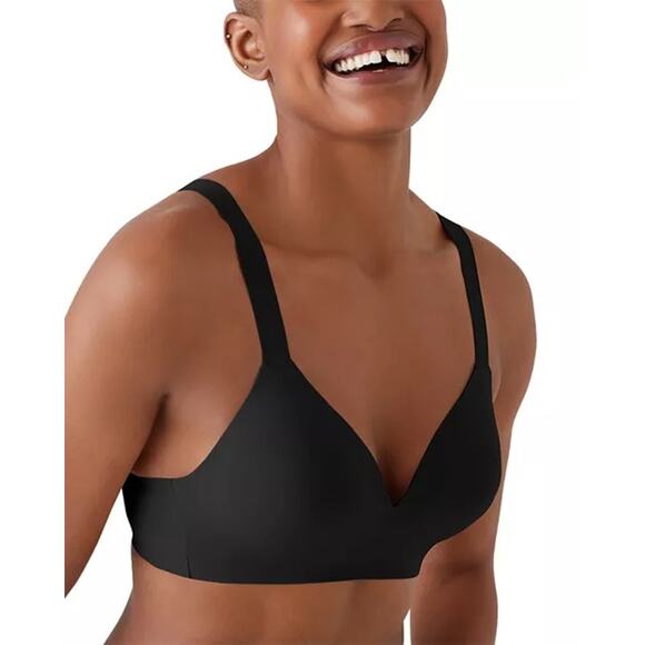True True Body Push Up Wirefree T-Shirt Bra Sz M Black Adjustable Straps Stretch - Picture 1 of 7